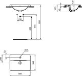 Umywalka Wpuszczana W Blat Connect 50x39 Biały E504301 Ideal Standard