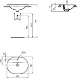 Umywalka Wpuszczana W Blat Connect 55x43 Biały E503901 Ideal Standard