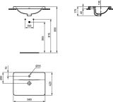 Umywalka Wpuszczana W Blat Connect 58x42 Biały E504401 Ideal Standard