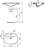 Umywalka Wpuszczana W Blat Connect 62x46 Biały E504001 Ideal Standard