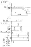 Bateria Umywalkowa Podtynkowa Tiber Steel V17050 Vema