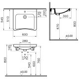 Umywalka Dla Osób Niepełnosprawnych S20 5289B003-0001 60x54,5 Vitra