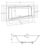 Wanna Do Zabudowy Alvi EMPORIA-BS-WAIT160-L 160x90 Emporia