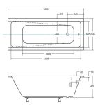Wanna Do Zabudowy Ellen EMPORIA-BS-WAM150 149,5x69,5 Emporia