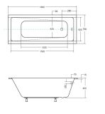 Wanna Do Zabudowy Ellen EMPORIA-BS-WAM170 169,5x70 Emporia
