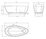 Wanna Wolnostojąca Barcelona Czarno-Biała 156x71 BARCELONA156BCP Omnires