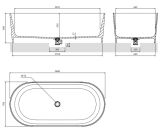 Wanna Wolnostojąca Ovo Ash Grey Mat 160x75 OVOWWAG Omnires