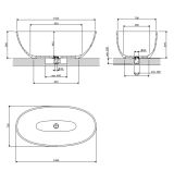 Wanna Wolnostojąca Shell Ash Grey Mat 148x75 SHELL148WWAG Omnires
