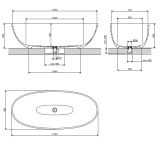 Wanna Wolnostojąca Shell Ash Grey Mat 175x78 SHELL175WWAG Omnires