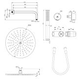 Zestaw Natryskowy Termostatyczny Ceratherm Z Deszczownicą Chrom A7573AA Ideal Standard