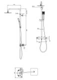 Zestaw Prysznicowy Termostatyczny Y Czarny Y1244JBL Omnires