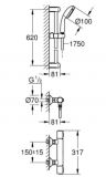 Zestaw prysznicowy z Baterią Termostatyczną Precision Flow FastFixation Chrom 34841000 Grohe