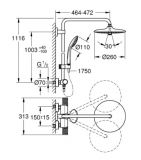 Zestaw prysznicowy z termostatem Euphoria 260 Chrom 27296003 Grohe