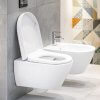 miska bidet cemento w łazience w ciepłych kolorach