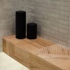 polka shapes stripes teak
