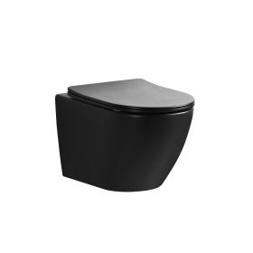 Miska WC Nox 1.0 + Deska Wolnoopadająca Czarny 0114MB 49x37x36 Emporia