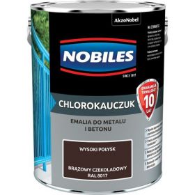 Farba Chlorokauczukowa Do Metalu i Betonu Brąz Czekoladowy Ral 8017 5L Nobiles