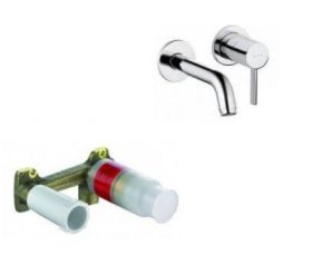 Bateria Umywalkowa Ścienna Bozz 382440576 z Elementem Podtynkowy 38243 Kludi