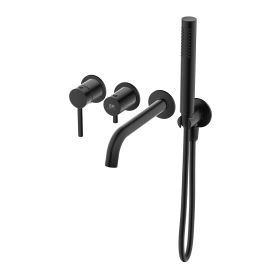 Bateria Wannowa Podtynkowa Fly 4Otworowa Z Boxem I Zestawem Prysznicowym Czarny Mat 03032BM Emporia