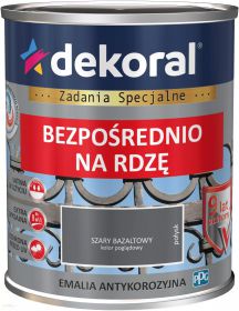 Emalia Antykorozyjna Szary Bazaltowy Połysk 0.65L RAL 7012 Dekoral