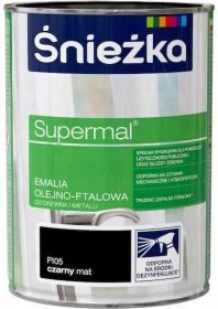 Emalia OlejnoFtalowa Supermal Czarny Mat 0,8L Śnieżka
