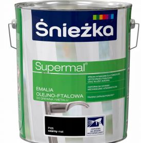Emalia OlejnoFtalowa Supermal 10L Czarny Mat Śnieżka