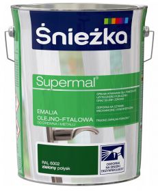 Emalia OlejnoFtalowa Supermal 5L Zielony Połysk Śnieżka