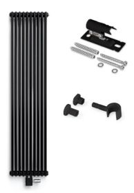 Grzejnik Pionowy Ritmo VB2K/65  0360x1800 9005 + Zestaw Montażowy 1136903601800009990050000 Vasco