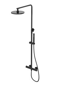 Kolumna Natryskowa Termostatyczna Fly 2Funkcyjna Z Zestawem Natryskowym I Deszczownicą 250 mm Czarny Mat 0401202BM Emporia