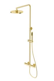 Kolumna Natryskowa Termostatyczna Fly 2Funkcyjna Z Zestawem Natryskowym I Deszczownicą 250 mm Złoty 0401202GD Emporia