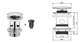 Korek Klik Klak Chrom 7,5 cm 0024275001 Emporia