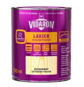 Lakier Zewnętrzny Bezbarwny Satynowy Połysk 0,75L Vidaron