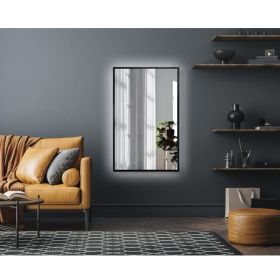 Lustro z podświetleniem LED Ambiente barwa neutralna czarna rama 100x60 Ruke