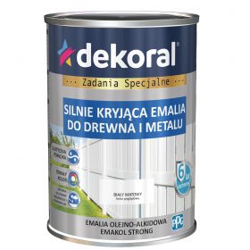 Emalia OlejnoAlkidowa Emakol Strong Biały Mat 0,9L Dekoral