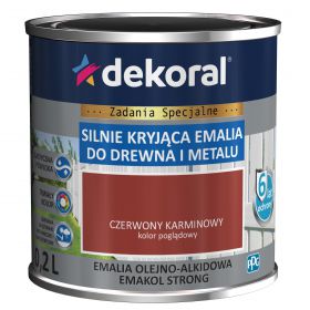 Emalia OlejnoAlkidowa Emakol Strong Czerwony Karminowy 0,2L Dekoral
