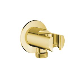 Przyłącze Kątowe Okrągłe Z Uchwytem Na Słuchawkę Prysznicową Fly Złoty 04082GD Emporia