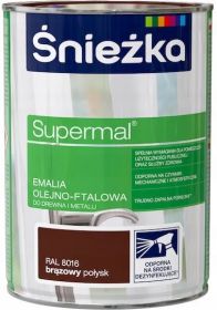 Emalia OlejnoFtalowa Supermal Brązowy 0,8L Połysk Śnieżka