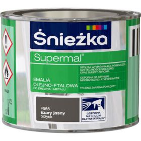 Emalia OlejnoFtalowa Supermal Szary Jasny 0,2L Połysk Śnieżka
