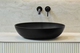 Umywalka Nablatowa Birma I 57x41 Czarny Mat Marmorin