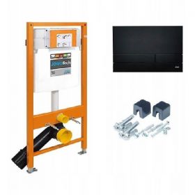 Zestaw 3w1 Jomotech 112 Stelaż WC + Przycisk Exclusive 2.0 Czarny + Wsporniki 1749110250000 Werit
