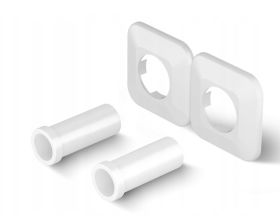 Zestaw Maskujący Rozeta Podwójna + Tuleje Maskujące TZM/BM Biały Mat Tully