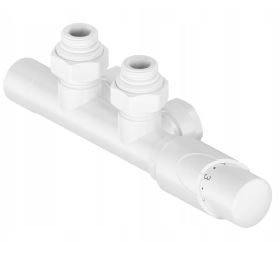 Zestaw Termostatyczny Uniwersalny L/P Złączka Pex i Cu TZTZ/B Biały Mat Tully