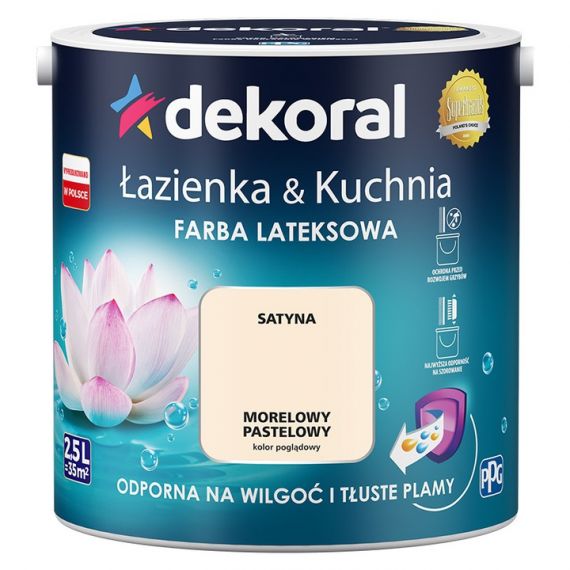Farba Lateksowa Łazienka & Kuchnia Morelowy Pastelowy 2,5L Dekoral