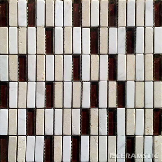 Mozaika Kamienno-Szklana Brown Mix MSK-11  30,8x31 Ceramstic