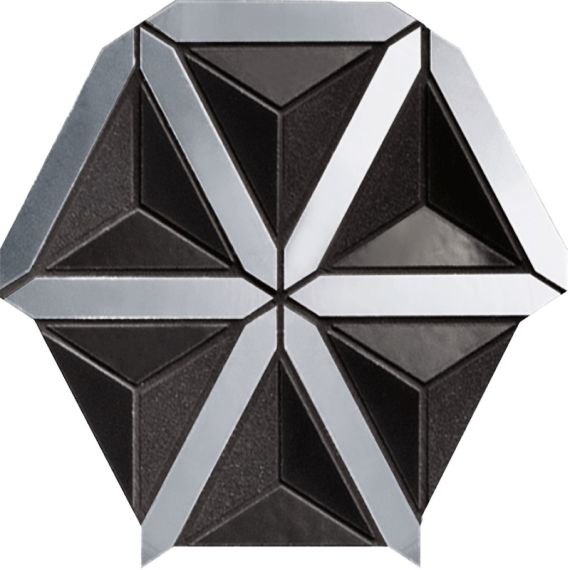 Mozaika Ścienna Lucid Black 20,5x18,6 gr. 10mm Tubądzin Zień