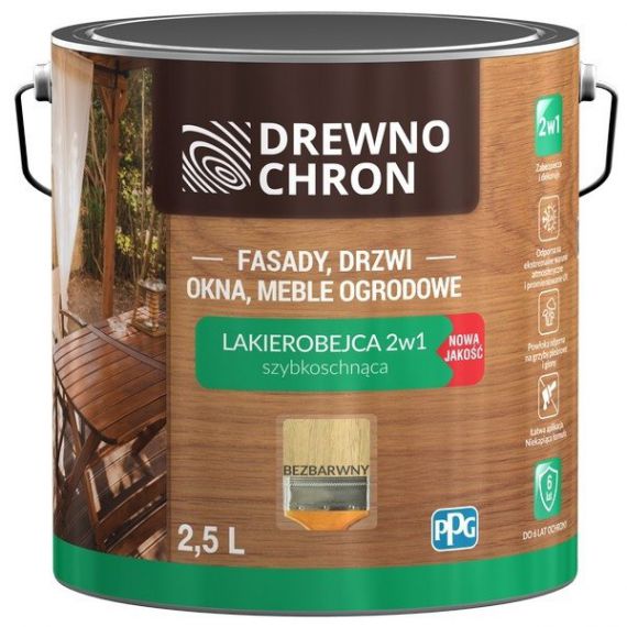 Lakierobejca 2w1 Bezbarwny 2.5L Drewnochron