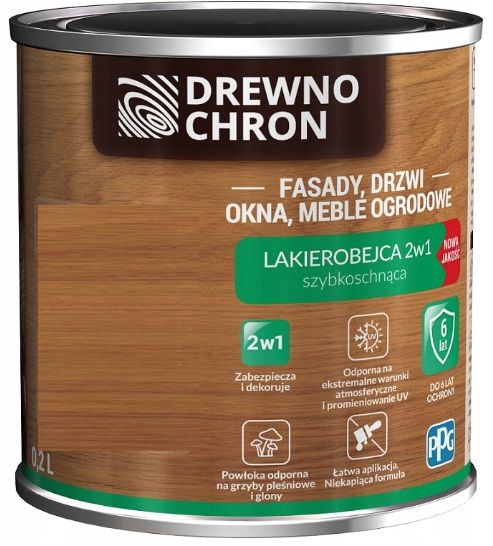 Lakierobejca 2w1 Orzech Jasny 0.2L Drewnochron
