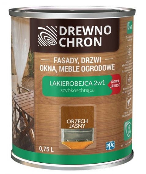 Lakierobejca 2w1 Orzech Jasny 0.75L Drewnochron