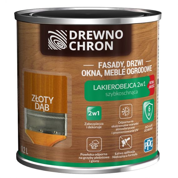 Lakierobejca 2w1 Dąb Złoty 0.2L Drewnochron