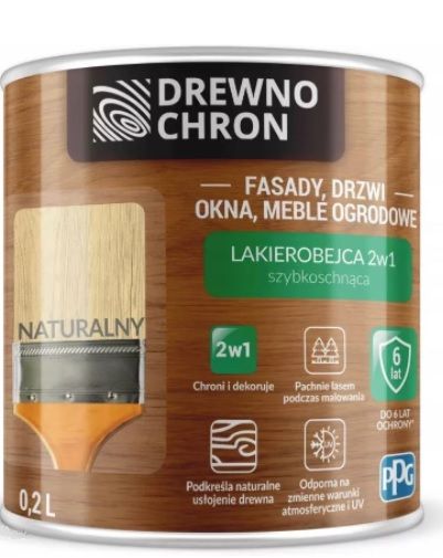 Lakierobejca 2w1 Dąb Naturalny 0,2 L Drewnochron Lakierobejca 2w1 Dąb Naturalny 0,2 L Drewnochron